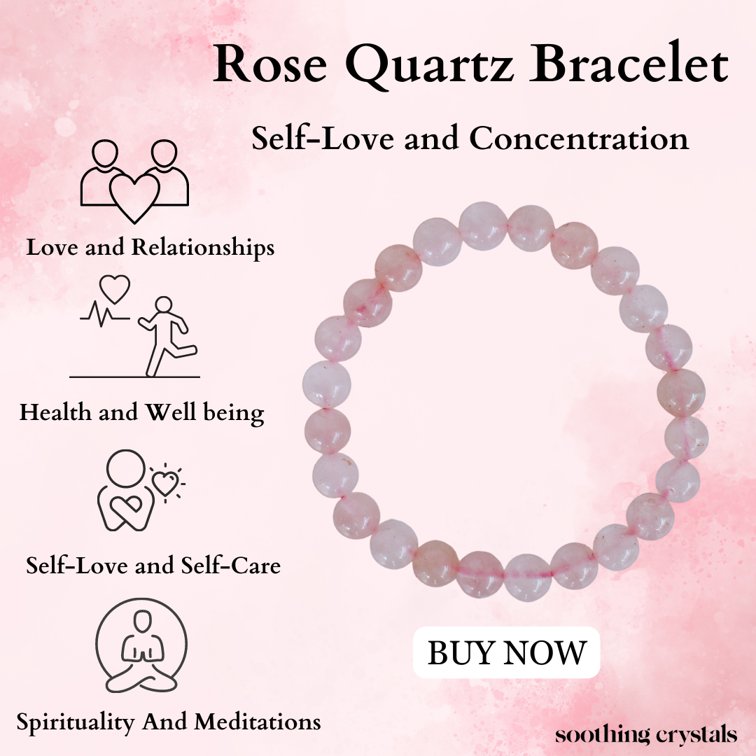 Round bead 8MM AAA Rose Quartz Bracelet- Buy Gemstones Bracelet for Healing, Meditation & Reiki
– Soothing Crystals
