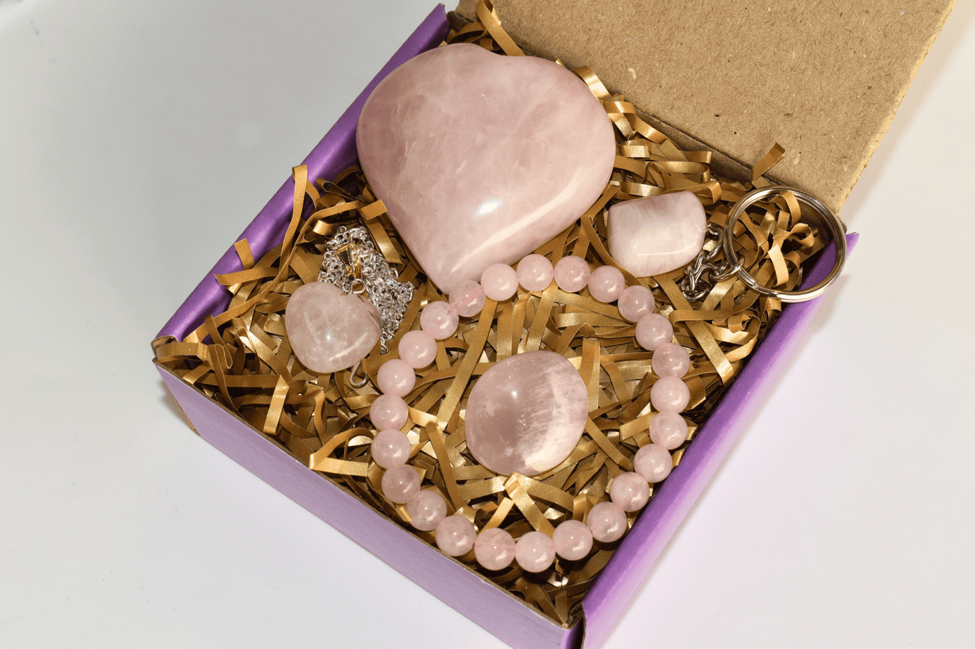 Rose Quartz Crystal Gift Set For Love Relationship, Perfect for Valentine Gift