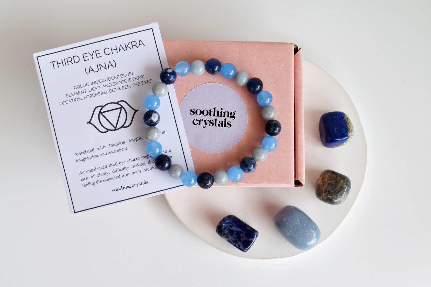 THIRD EYE Chakra Crystals Kit, Chakra's Stones Tumbled Set, Chakra's Gift