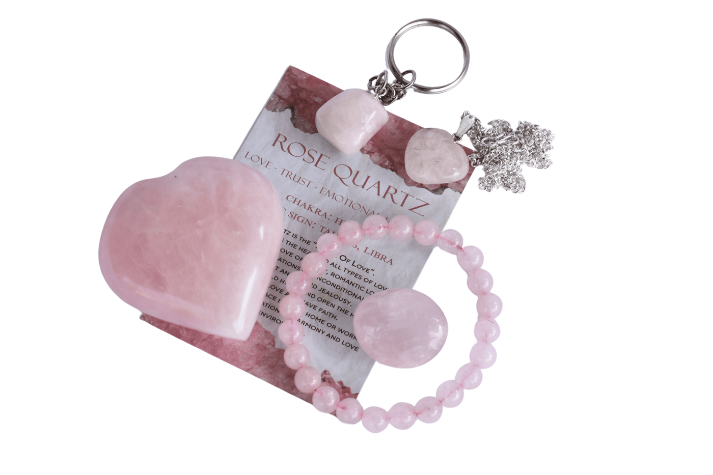 Rose Quartz Crystal Gift Set For Love Relationship, Perfect for Valentine Gift