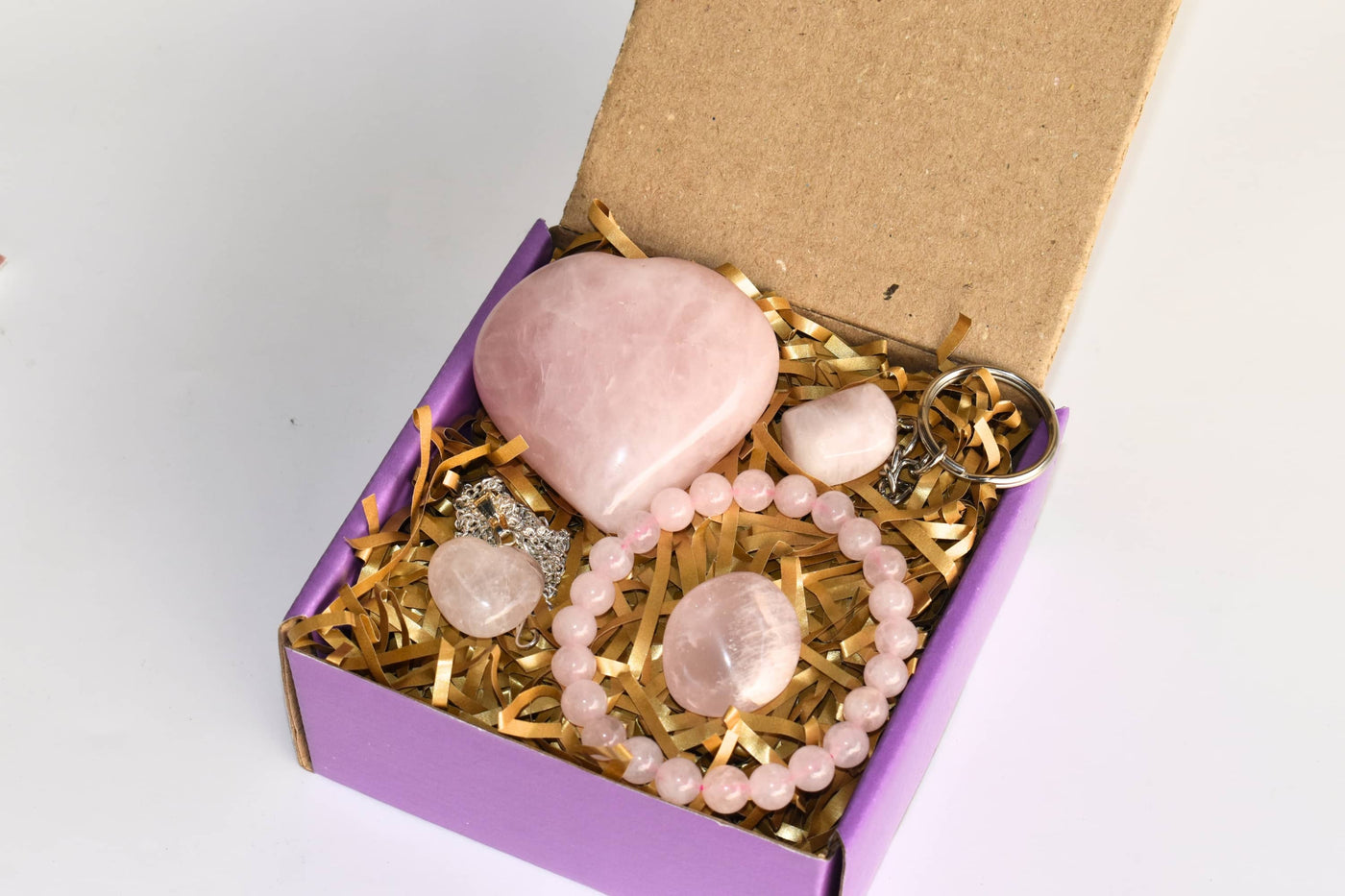 Rose Quartz Crystal Gift Set For Love Relationship, Perfect for Valentine Gift