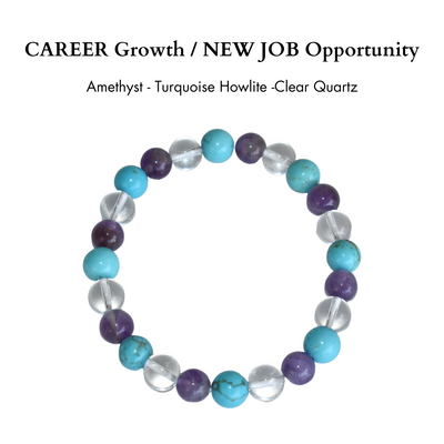 NEW JOB OPPORTUNITY Bracelet, CAREER GROWTH Crystal Bracelet (Amethyst,Turquoise,Clear Quartz)