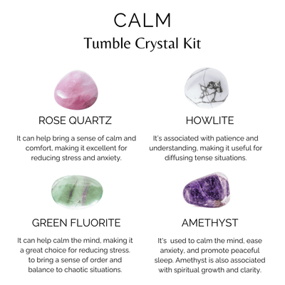 CALM Crystal Kit, Gemstone Tumble Kit, Calm Crystal Gift Set