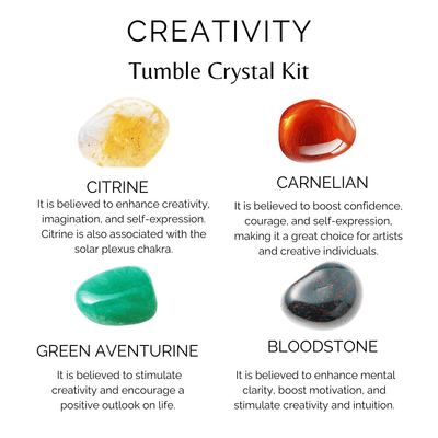 Energizes CREATIVITY Crystal Kit, Gemstone Tumble Kit, Creativity Crystal Gift Set