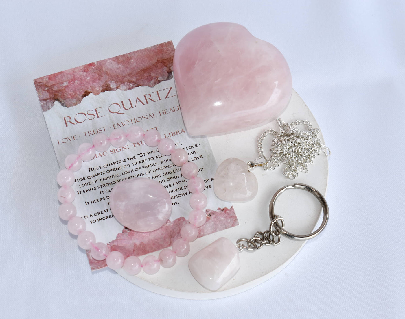 Rose Quartz Crystal Gift Set For Love Relationship, Perfect for Valentine Gift
