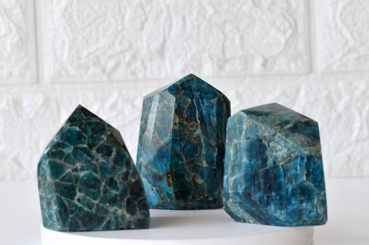 Polished Blue Apatite Points (Inspiration and Psychic Abilities)