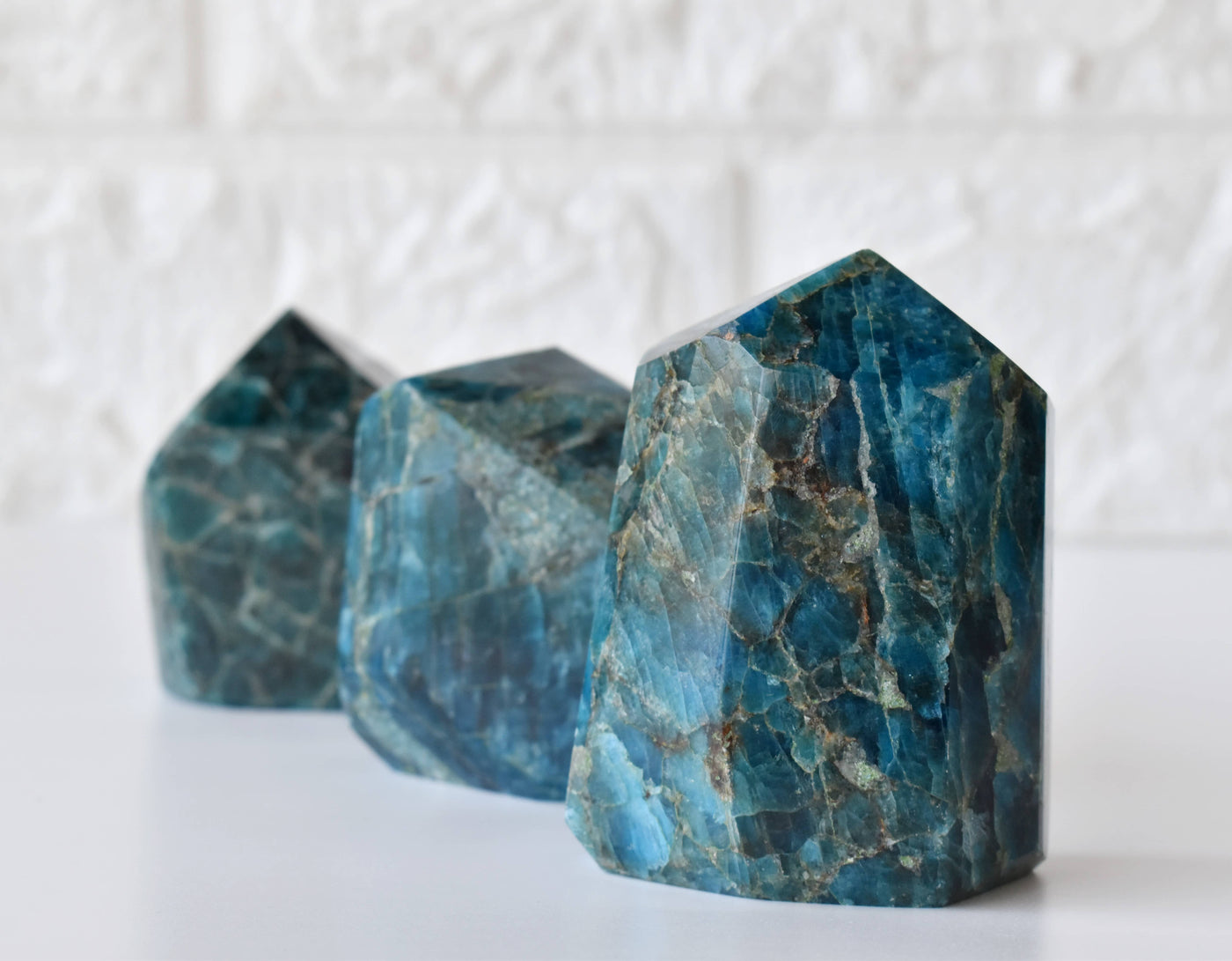Polished Blue Apatite Points (Inspiration and Psychic Abilities)