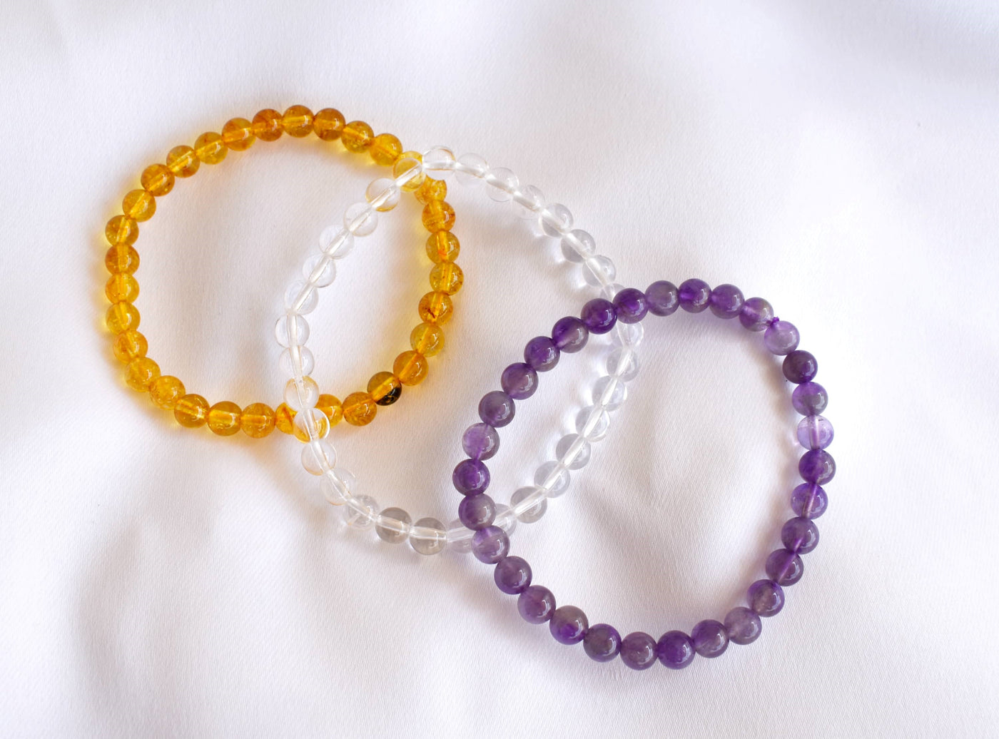 Health and Well-Being Crystal Bracelet Set (6mm Beaded Bracelets Set)