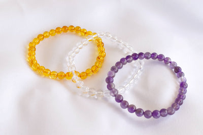 Health and Well-Being Crystal Bracelet Set (6mm Beaded Bracelets Set)