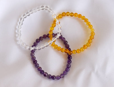 Health and Well-Being Crystal Bracelet Set (6mm Beaded Bracelets Set)