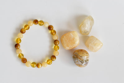 SOLAR PLEXUS Chakra Crystals Kit, Chakra's Stones Tumbled Set, Chakra's Gift