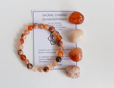 SACRAL Chakra Crystals Kit, Chakra's Stones Tumbled Set, Chakra's Gift