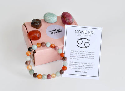 CANCER Zodiac Crystal Kit, CANCER Birthstones Tumbled Stone Set, Cancer Gifts