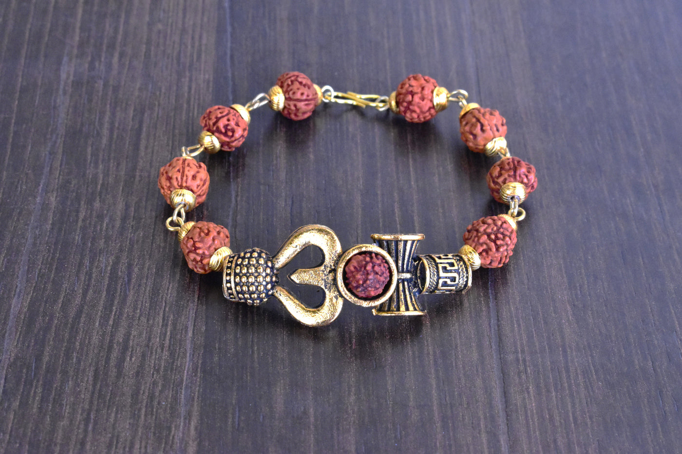 Om Rudraksha Bracelet For Men (Prosperity and Emotional Stability)