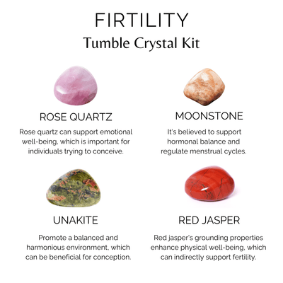 Balancing FERTILITY Crystal Kit, Gemstone Tumble Kit, Fertility Crystal Gift Set