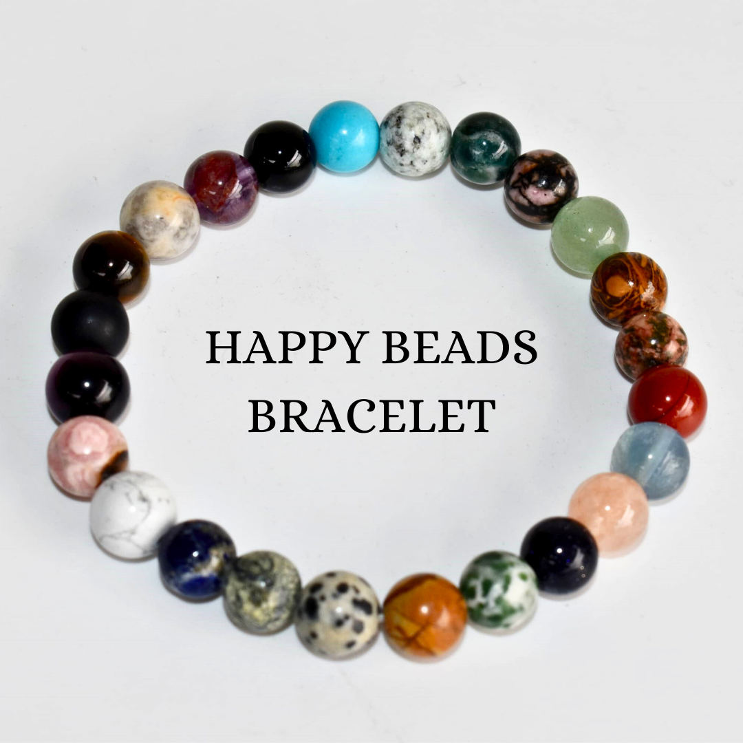 Happy Beads Crystal Bracelet, Assorted Crystal Bead Bracelet