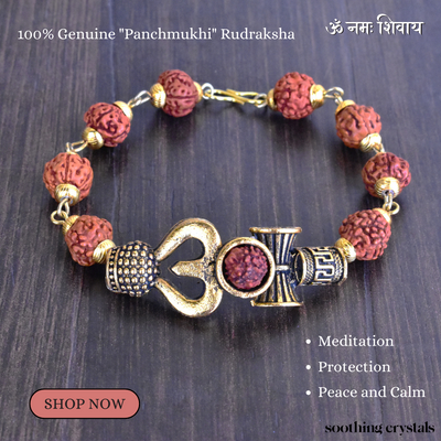 Om Rudraksha Bracelet For Men (Prosperity and Emotional Stability)