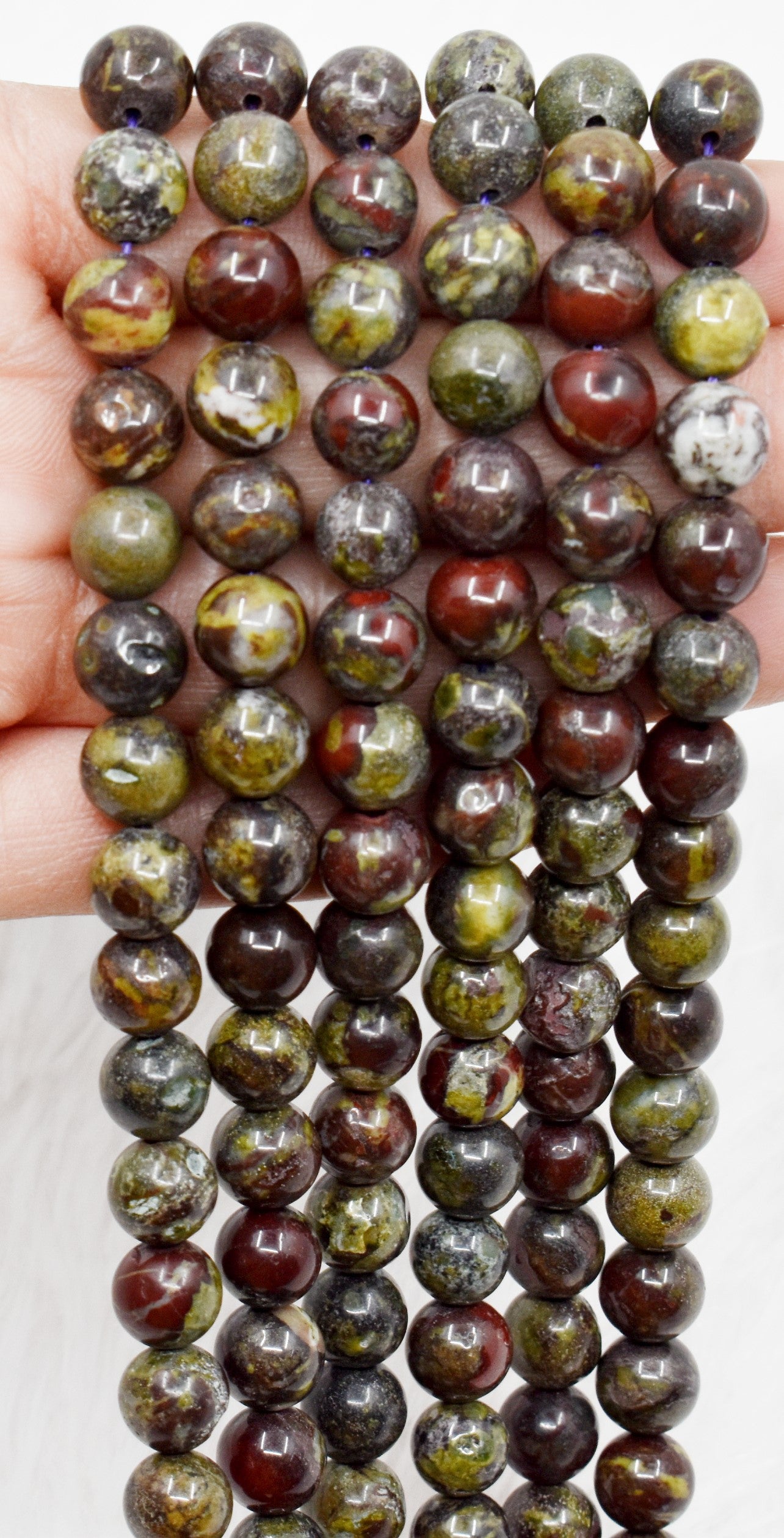 African Bloodstone Beads, Natural Round Crystal Beads 4mm to 10mm