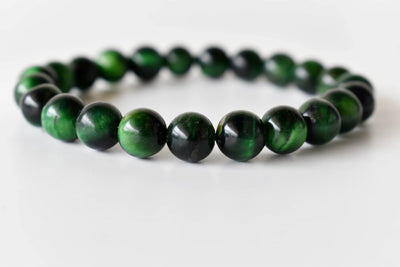 Green Tiger Cats Eye Bracelet (Longevity and Protection)