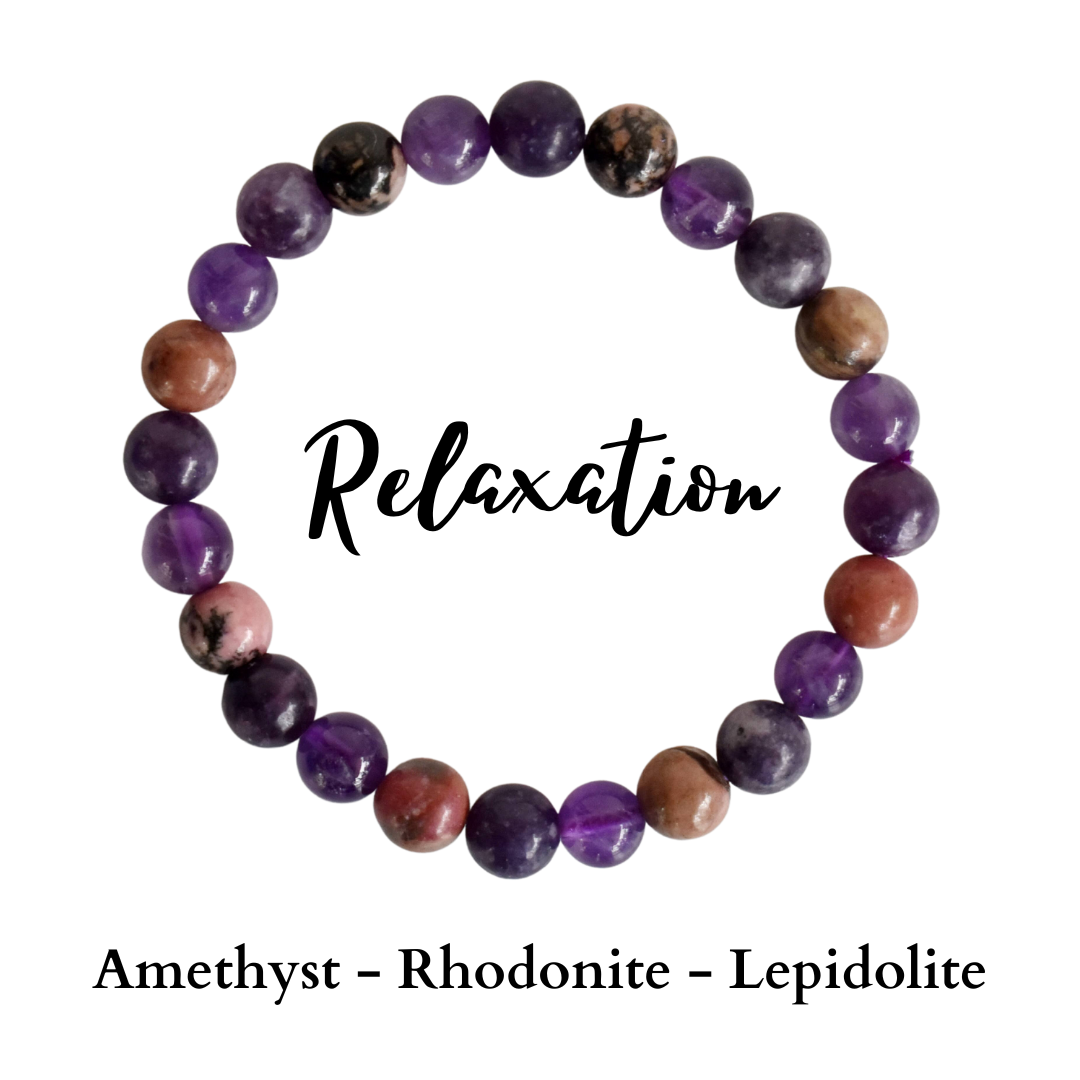 Brings RELAXATION Crystal Bracelet (Calming, Anti-Stress, Strength)
