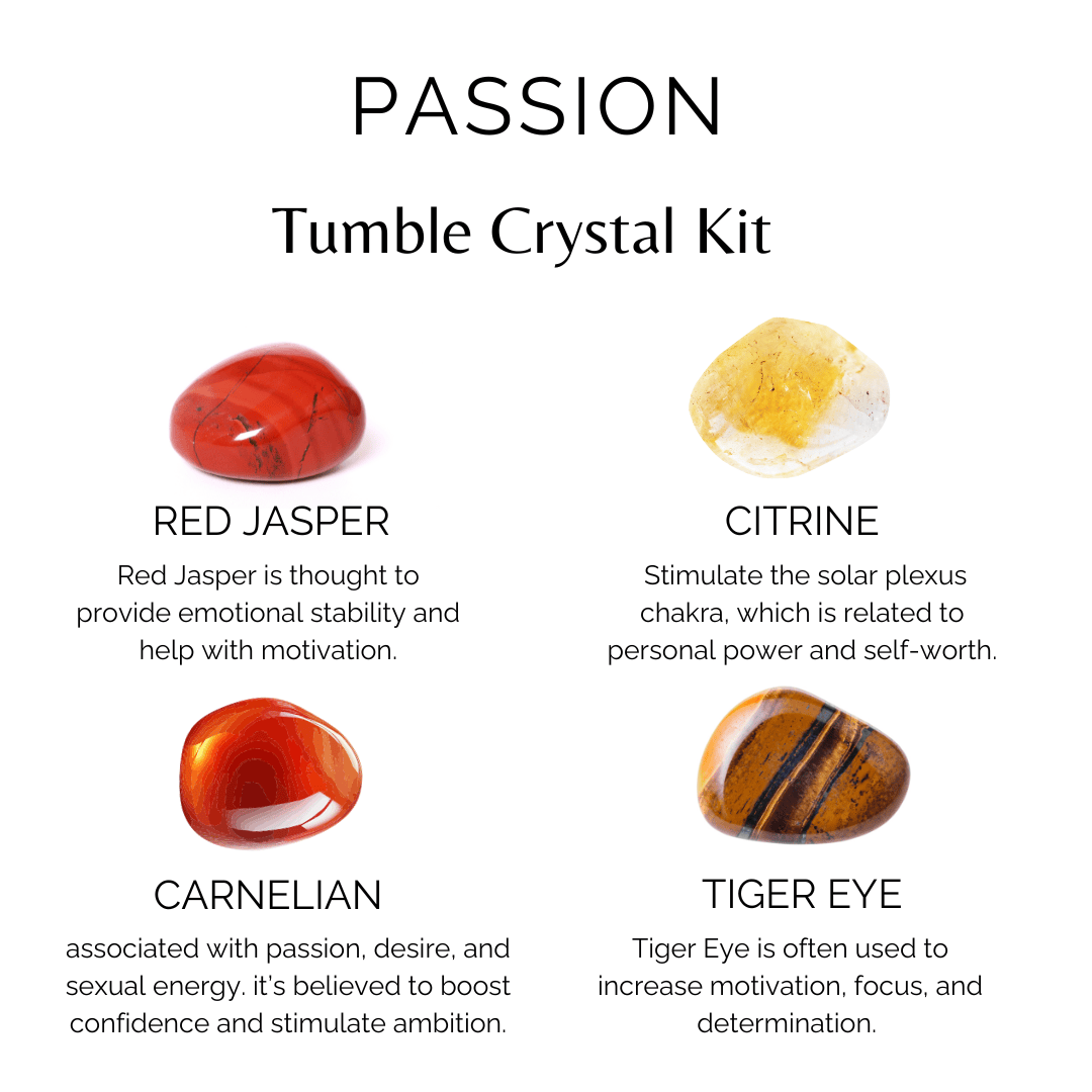 Enhances PASSION Crystal Kit, Gemstone Tumble Kit, Passion Crystal Gift Set