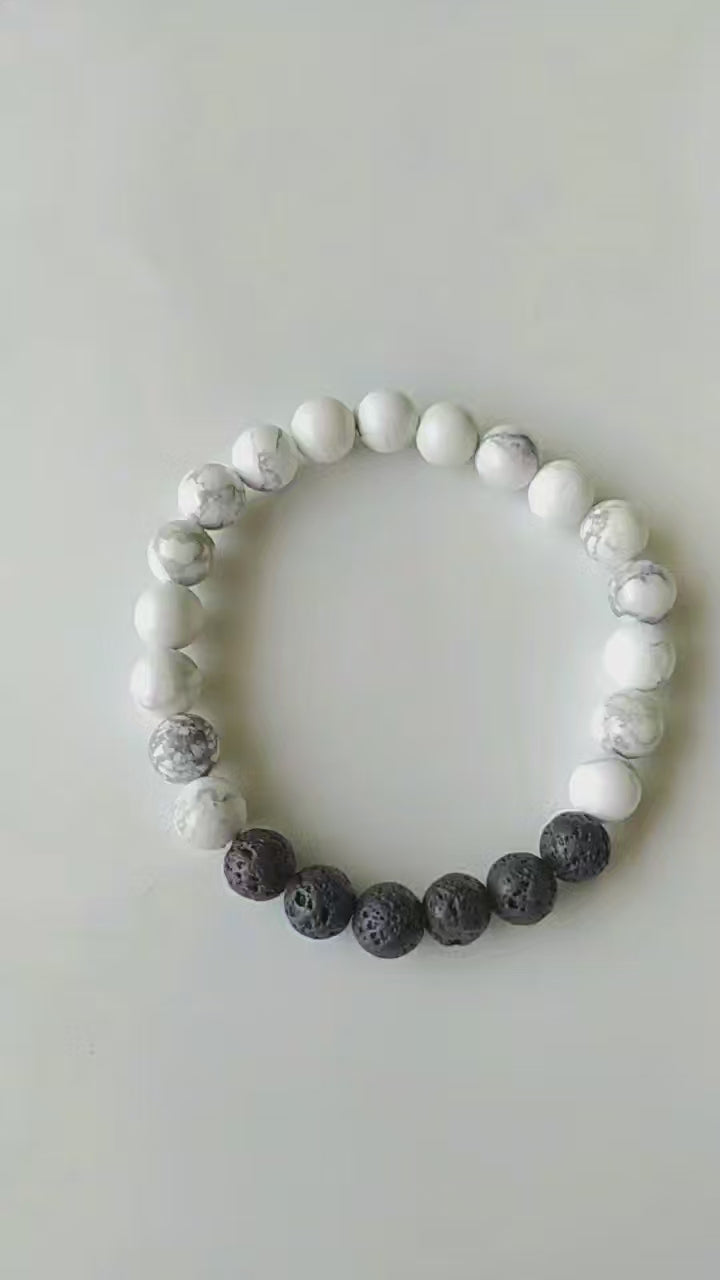 Howlite Diffuser Bracelet, Lava Diffuser Jewelry, Aromatherapy, Essential Oil Bracelet, Spiritual Gift, Yoga Gift for Her