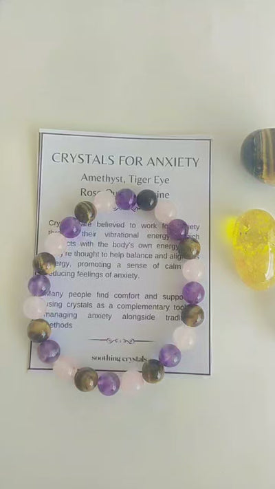 Calming ANXIETY Crystal Kit, Gemstone Tumble Kit, Anxiety Crystal Gift Set