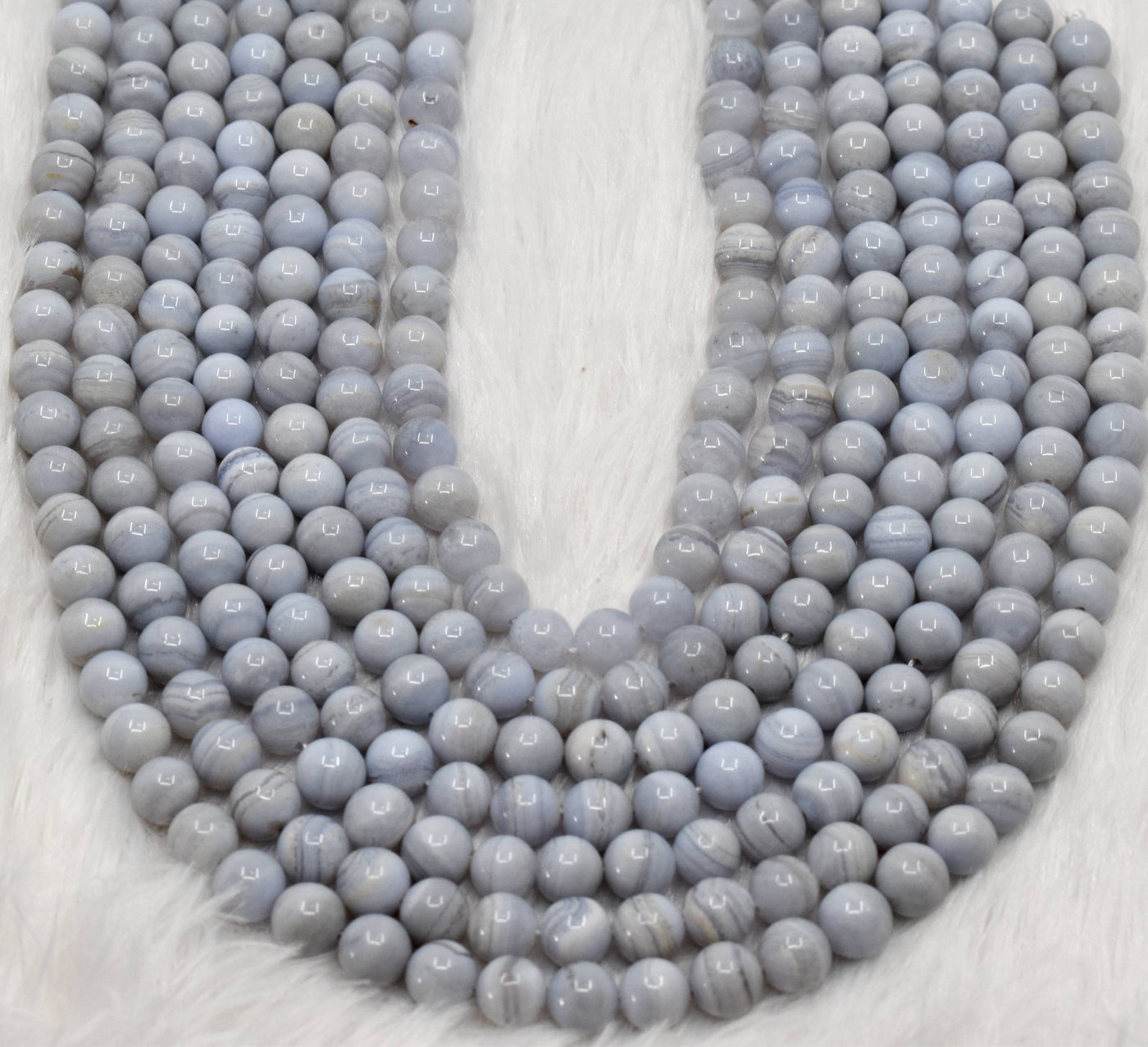 Blue Lace agate Beads, Natural Round Crystal Beads 6mm to 10mm