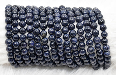 Blue Sandstone Beads, Natural Round Crystal Beads 6mm to 10mm