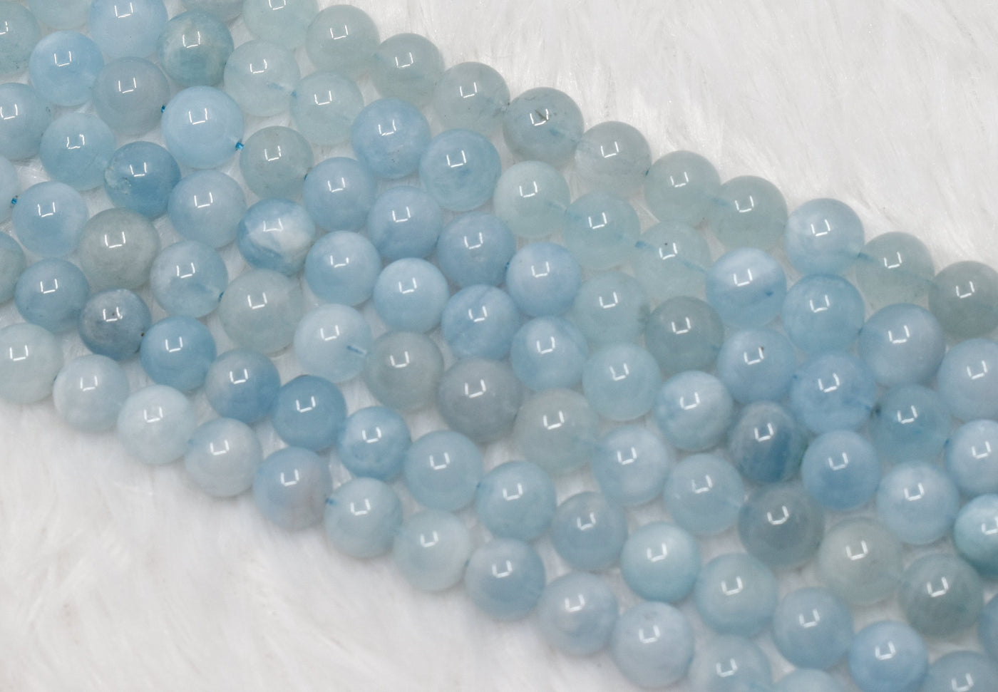 Aquamarine Round Beads