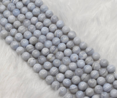 Blue Lace agate Beads, Natural Round Crystal Beads 6mm to 10mm