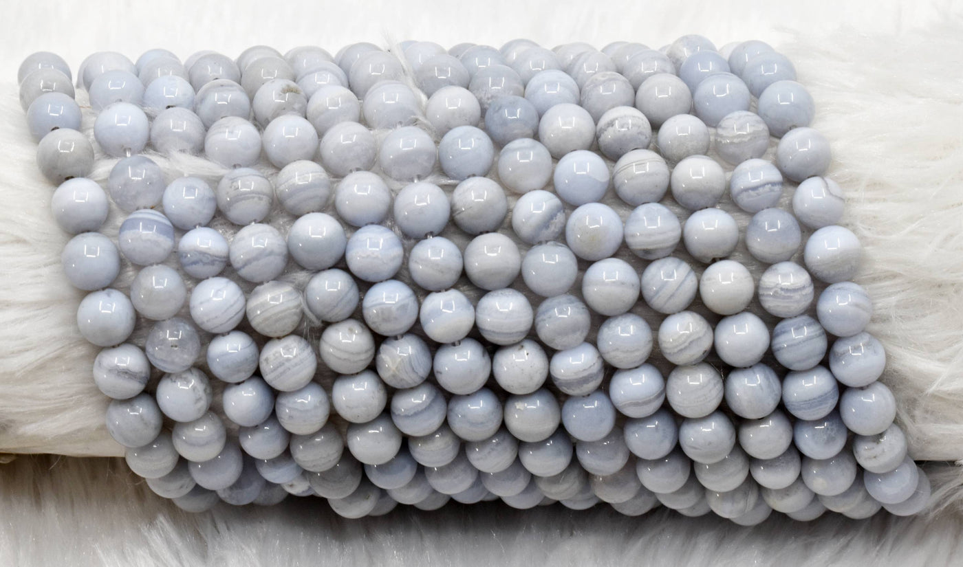 Blue Lace agate Beads, Natural Round Crystal Beads 6mm to 10mm