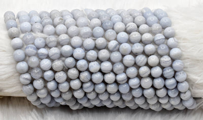 Blue Lace agate Beads, Natural Round Crystal Beads 6mm to 10mm