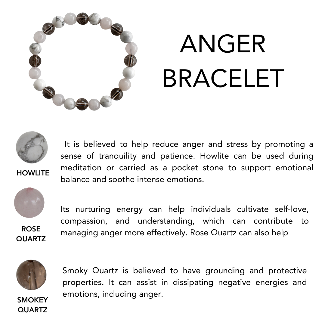 Release and Control ANGER Crystal Bracelet (Control Anger and Reduce Stress)