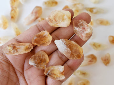 Natural Citrine Points, Natural Bulk Crystals (Stress Relief and Good Fortune)