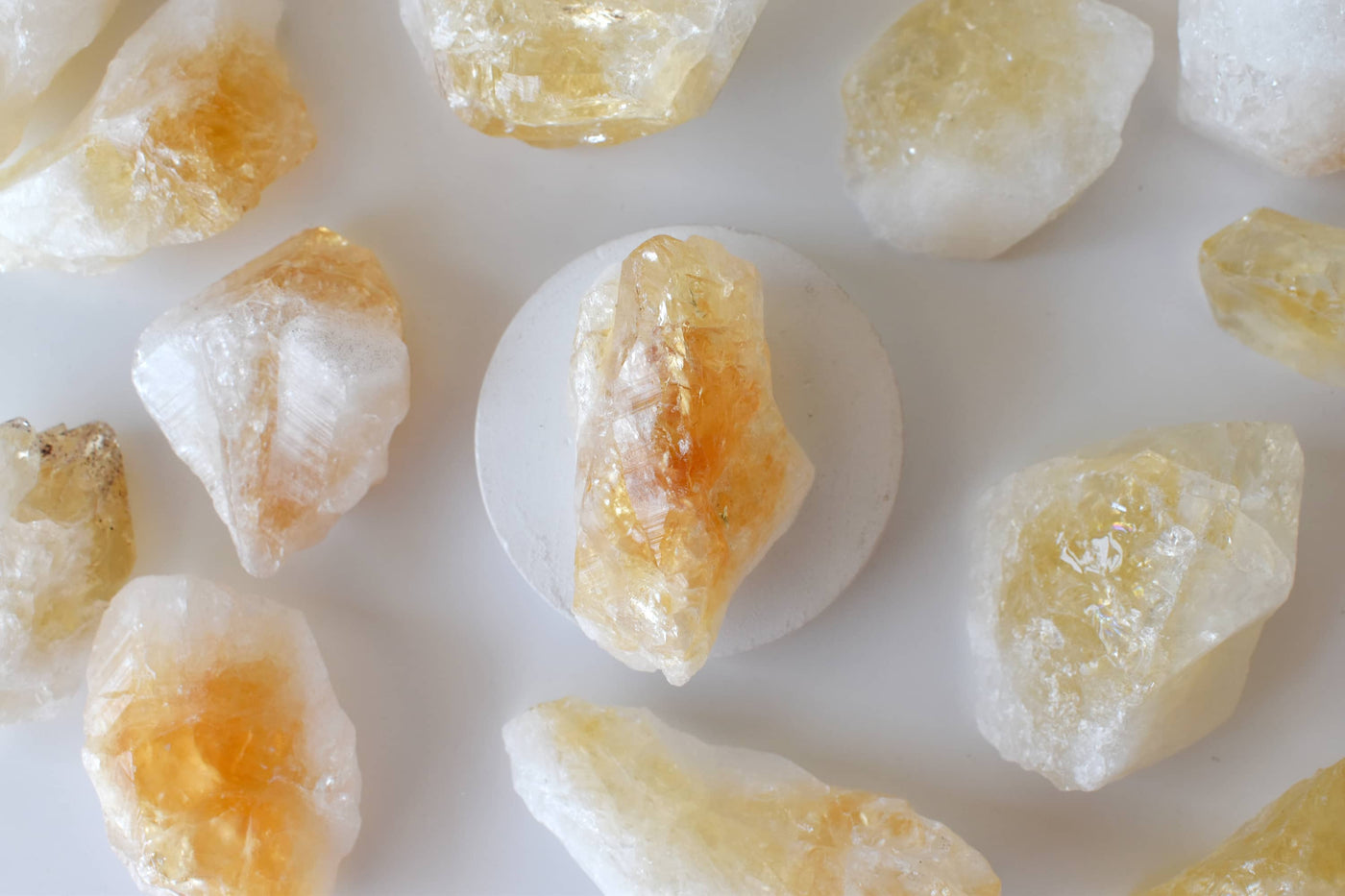 Natural Citrine Points, Natural Bulk Crystals (Stress Relief and Good Fortune)