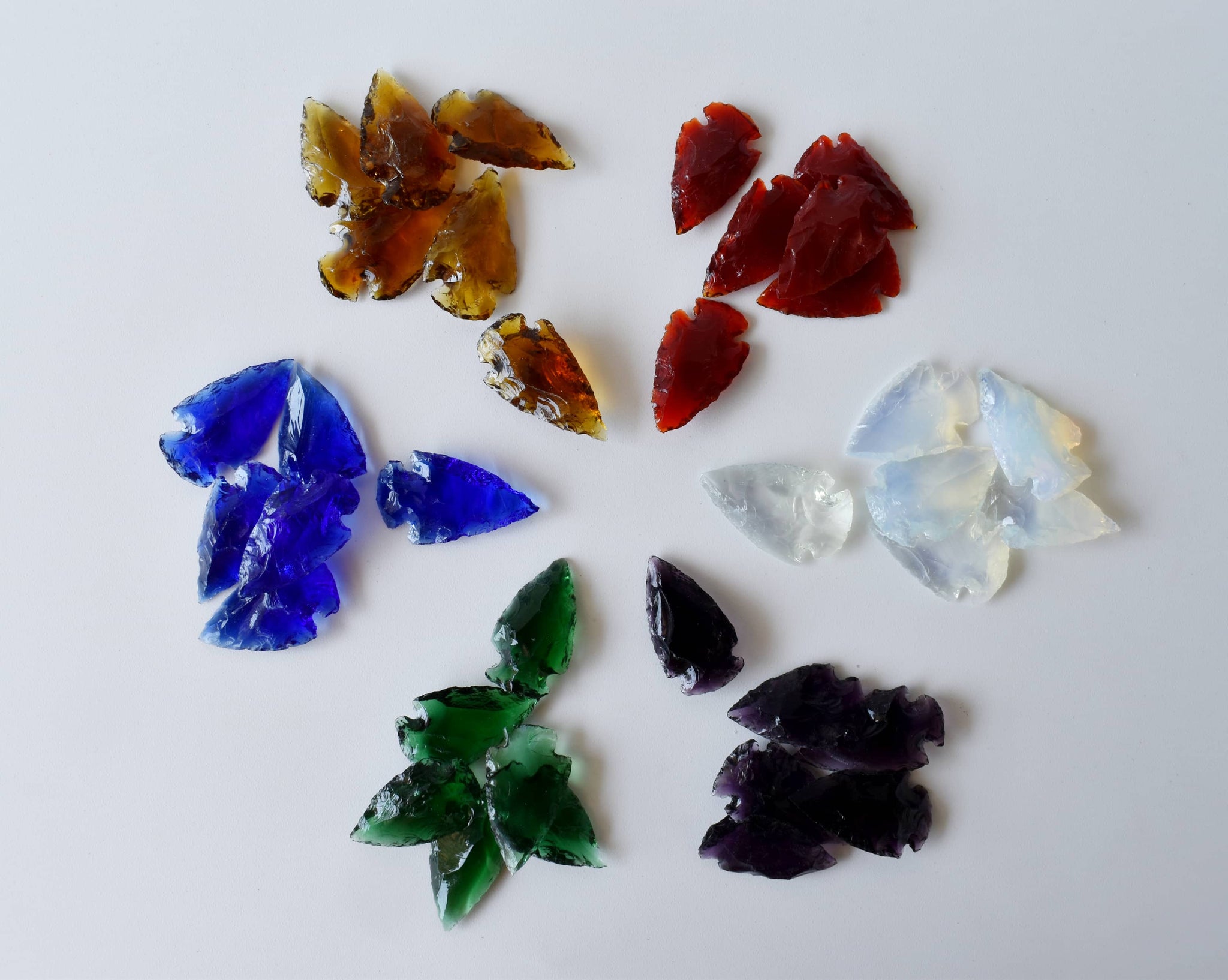 6 Pcs Mix Arrowheads Glass Set