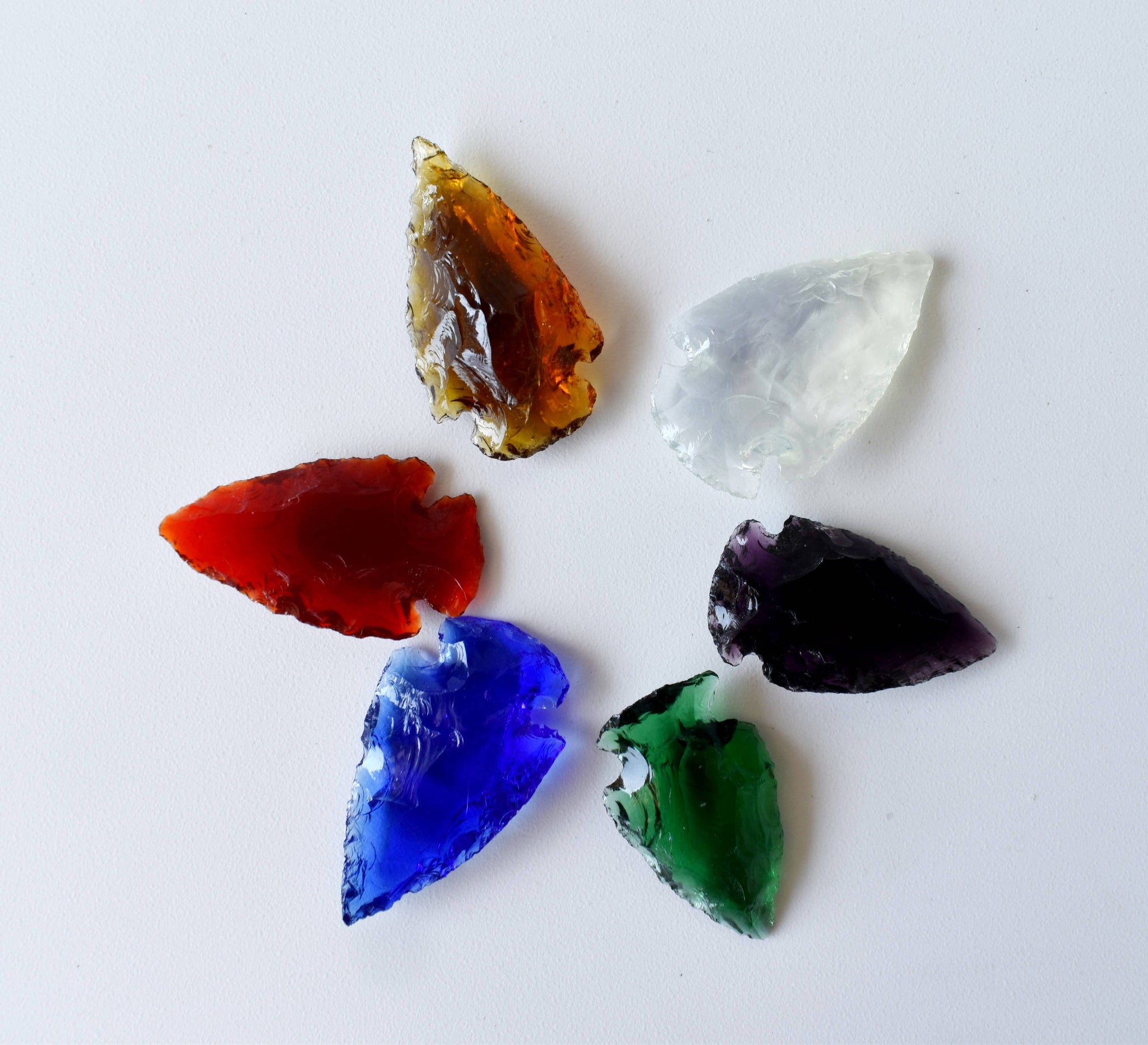 6 Pcs Mix Arrowheads Glass Set