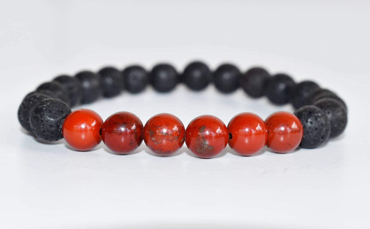 Lava Diffuser Bracelet, Lava with Red Jasper Beads Diffuser Jewelry, Aromatherapy, Essential Oil Bracelet, Spiritual Gift, Yoga Gift for Her,