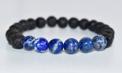 Lava Diffuser Bracelet, Lava with Lapis Lazuli Beads Diffuser Jewelry, Aromatherapy, Essential Oil Bracelet, Spiritual Gift, Yoga Gift for Her,