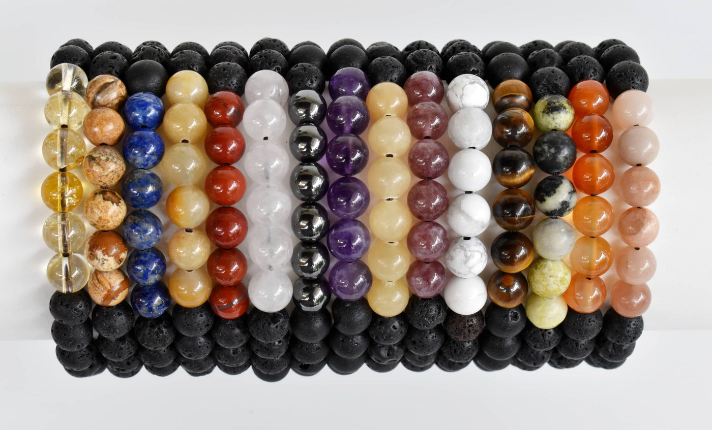 7 Chakra Diffuser Bracelet, Lava with 7 Chakra's Cruystals Beads Diffuser Jewelry, Aromatherapy, Essential Oil Bracelet, Spiritual Gift, Yoga Gift for Her,