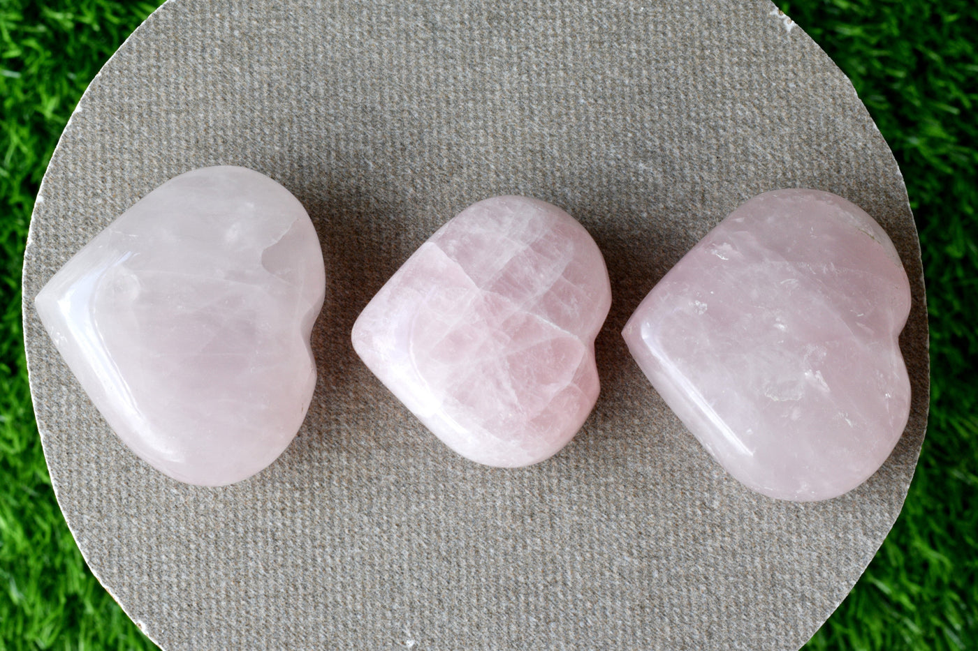 Polished Rose Quartz Heart Crystal, Puffy Mini 2 Inch Pocket Crystal Heart