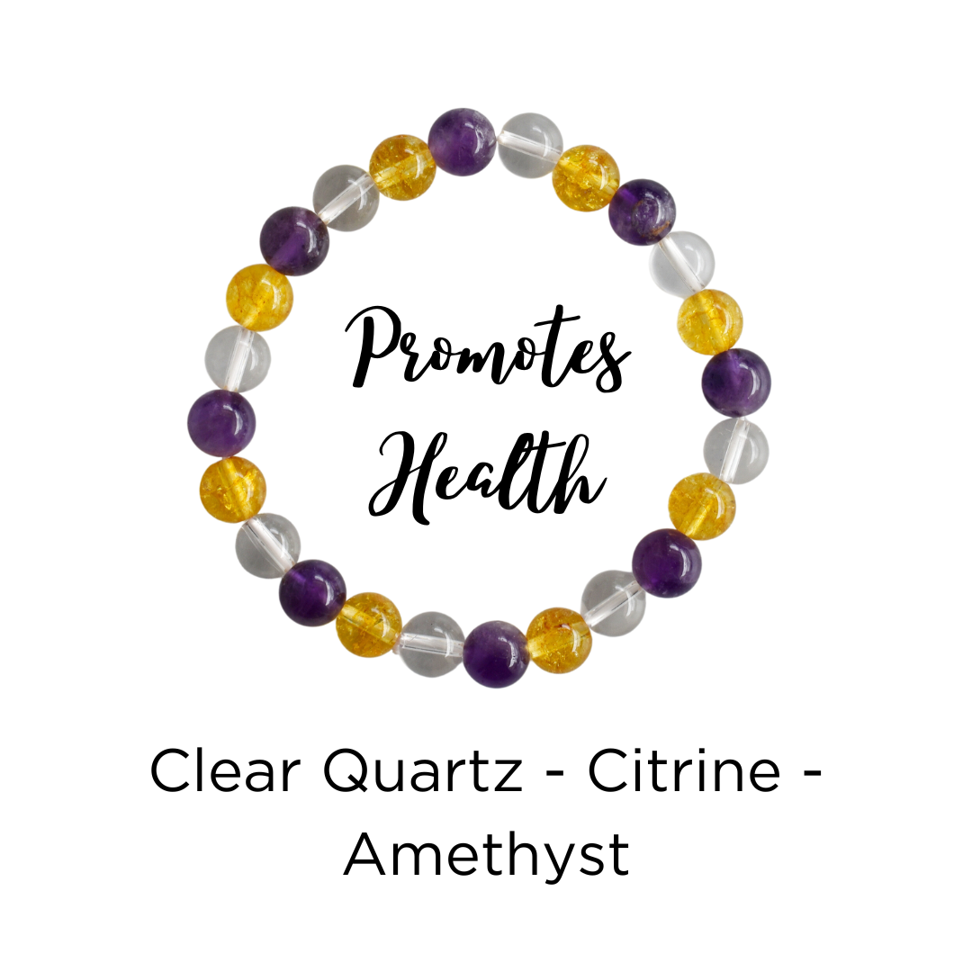 Promotes HEALTH Crystal Bracelet (Boost Motivation, Spiritual Growth, Clarity)