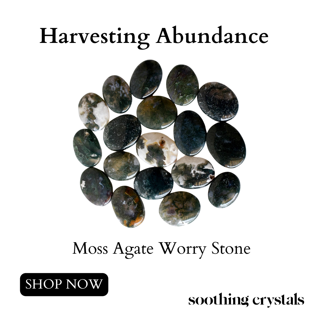 Moss Agate Pocket Stones (Trust and Self-Discipline)