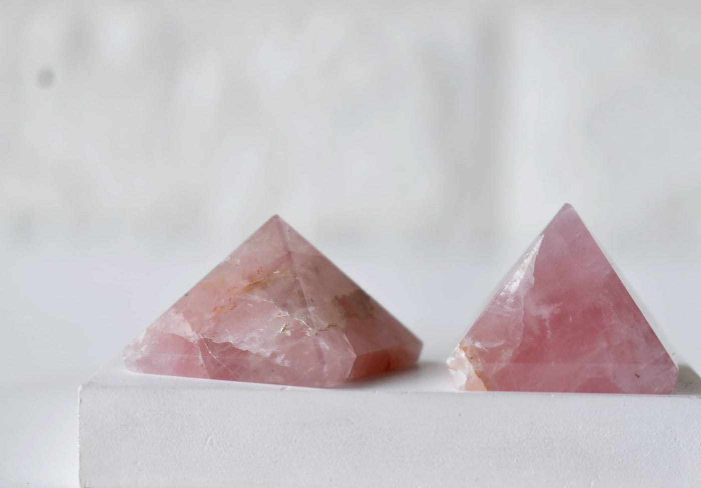 Rose Quartz Pyramids (Balance and Emotional Health)