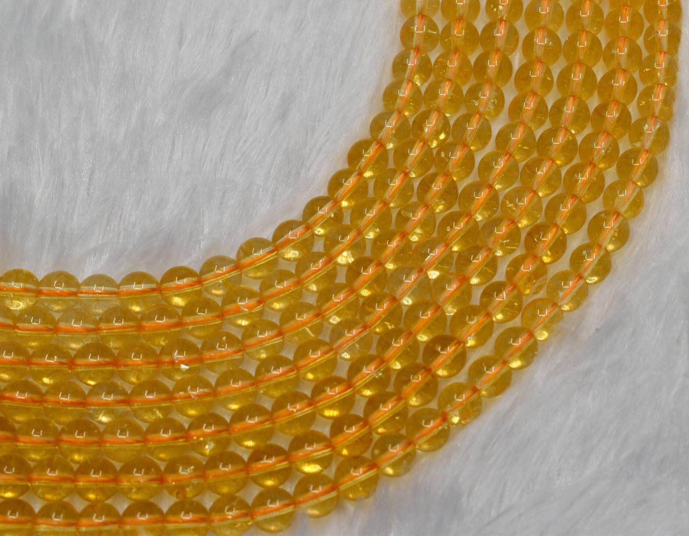 Citrine Heated Beads, Natural Round Crystal Beads 4mm to 12mm