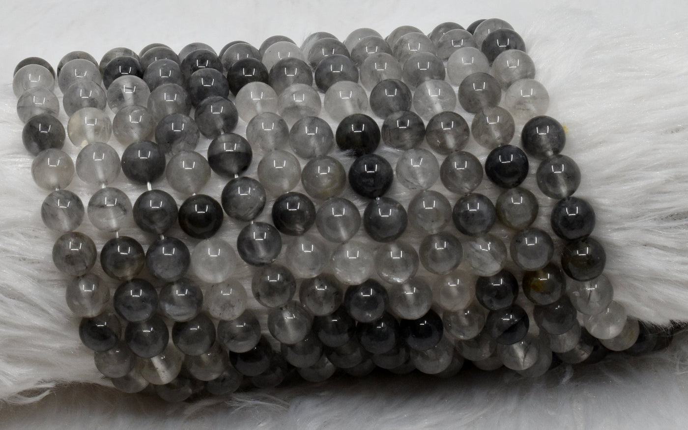 Cloudy Quartz Beads, Natural Round Crystal Beads 6mm to 10mm