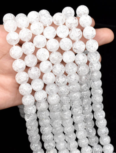 Crack Crystal Beads, Natural Round Crystal Beads 8mm, 10mm