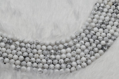 Howlite Beads, Natural Round Crystal Beads 4mm to 12mm
