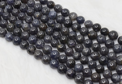 Iolite Beads, Natural Round Crystal Beads 6mm to 10mm